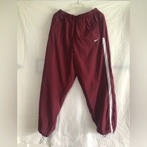 Nike vintage swoosh burgundy track pants mens XL